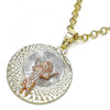Dije Religioso 05.380.0125 Oro Laminado, Diseño de Divino Nino, Diamantado, Tricolor