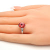 Anillo Multi Piedra 01.239.0001.4 Rodio Laminado, con Cristales de Swarovski Rose Peach, Pulido, Rodinado