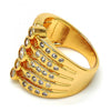 Anillo Multi Piedra 01.260.0003.09.GT Oro Laminado, con Zirconia Cubica Blanca, Pulido, Dorado