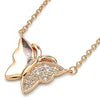 Collares con Dije 04.336.0098.1.16 Plata Rodinada, Diseño de Mariposa, con Micro Pave Blanca, Pulido, Oro Rosado