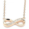 Collares con Dije 04.336.0154.1.16 Plata Rodinada, Diseño de Infinito, con Zirconia Cubica Blanca, Pulido, Oro Rosado