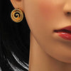 Collar y Arete 06.59.0107.1 Oro Laminado, Diseño de Espiral, Pulido, Dorado