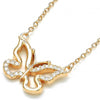 Collares con Dije 04.336.0046.1.16 Plata Rodinada, Diseño de Mariposa, con Zirconia Cubica Blanca, Pulido, Oro Rosado