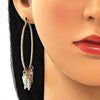 Argolla Grande 02.380.0021.50 Oro Laminado, Diseño de Mariposa, Diamantado, Tricolor