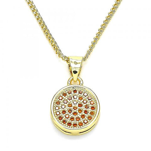 Collares con Dije 04.156.0339.2.20 Oro Laminado, con Micro Pave Granate, Pulido, Dorado