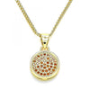 Collares con Dije 04.156.0339.2.20 Oro Laminado, con Micro Pave Granate, Pulido, Dorado