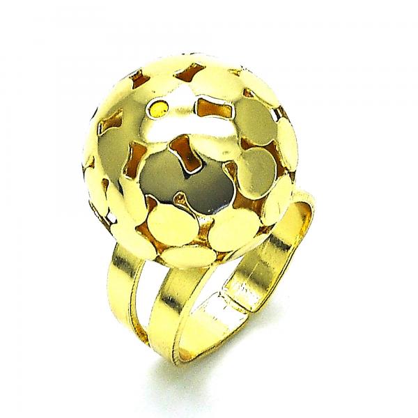 Anillo Elegante 01.383.0004 Oro Laminado, Diseño de Bola y Disco, Diseño de Bola, Pulido, Dorado