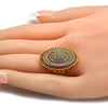 Anillo Multi Piedra 01.118.0029.09 Oro Laminado, con Micro Pave Blanca, Pulido, Dorado