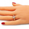 Anillo Multi Piedra 01.284.0042.07 Oro Laminado, con Zirconia Cubica Rosado, Pulido, Dorado