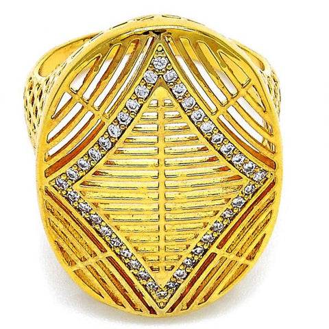 Anillo Multi Piedra 01.118.0051.07 Oro Laminado, con Zirconia Cubica Blanca, Pulido, Dorado