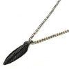 Collares con Dije 04.232.0001.1.31 Acero Inoxidable, Diseño de Oja, con Cristal Negro, Pulido, Acero