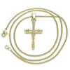 Collares con Dije 04.242.0101.20 Oro Laminado, Diseño de Crucifijo, Pulido, Dorado