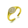 Anillo Multi Piedra 01.196.0011 Oro Laminado, con Micro Pave Blanca, Pulido, Dorado