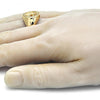 Anillo de Hombre 01.283.0002.12 Oro Laminado, Diseño de San Benito, con Zirconia Cubica Blanca, Pulido, Dorado