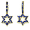 Argolla Huggie 02.210.0472.3.15 Oro Laminado, Diseño de Estrella de Davi, con Micro Pave Zafiro Azul, Pulido, Dorado