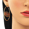 Argolla Grande 02.380.0093.50 Oro Laminado, Diseño de Guadalupe y Flor, Diseño de Guadalupe, Diamantado, Tricolor
