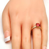 Anillo Multi Piedra 01.239.0009.6 Oro Laminado, con Cristales de Swarovski Padparadscha, Pulido, Dorado