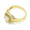 Anillo Multi Piedra 01.210.0123.5.06 Oro Laminado, con Zirconia Cubica Blanca, Pulido, Dorado