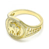 Anillo Elegante 01.351.0010.09 Oro Laminado, Diseño de Elefante, Pulido, Dorado