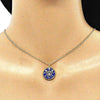 Collares con Dije 04.362.0032.1.20 Oro Laminado, Diseño de Ojo Griego y Estrella, Diseño de Ojo Griego, con Micro Pave Blanca, Esmaltado Azul, Dorado