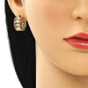 Juego de Arete y Dije de Adulto 10.210.0113.5 Oro Laminado, Diseño de Elefante, con Micro Pave Granate, Pulido, Dorado