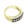 Anillo Multi Piedra 01.346.0023.4.07 Oro Laminado, con Zirconia Cubica Zafiro Azul, Pulido, Dorado