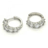 Argolla Huggie 02.210.0030.10.15 Rodio Laminado, con Zirconia Cubica Blanca, Pulido, Rodinado