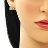 Arete Dormilona 02.156.0545.1 Oro Laminado, Diseño de Elefante, con Micro Pave Multicolor, Pulido, Dorado
