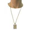 Collares con Dije 04.242.0072.30 Oro Laminado, con Cristal Blanca, Pulido, Dorado