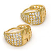 Argolla Huggie 02.217.0030.20 Oro Laminado, Diseño de Chunky, con Zirconia Cubica Blanca, Pulido, Dorado
