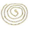 Gargantilla Básica 04.213.0217.18 Oro Laminado, Diseño de Mariner, Pulido, Dorado