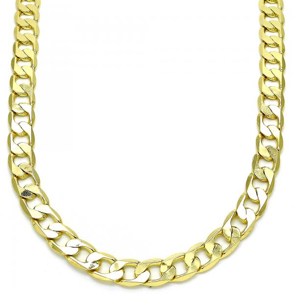 Gargantilla Básica 5.222.002.28 Oro Laminado, Diseño de Cubana, Pulido, Dorado