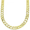 Gargantilla Básica 5.222.002.28 Oro Laminado, Diseño de Cubana, Pulido, Dorado