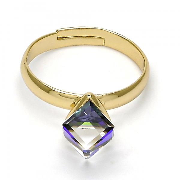 Anillo Multi Piedra 01.239.0003.8 Oro Laminado, con Cristales de Swarovski Heliotrope, Pulido, Dorado