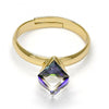 Anillo Multi Piedra 01.239.0003.8 Oro Laminado, con Cristales de Swarovski Heliotrope, Pulido, Dorado