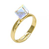 Anillo Multi Piedra 01.239.0003.9 Oro Laminado, con Cristales de Swarovski Aurore Boreale, Pulido, Dorado