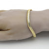 Pulsera Básica 04.213.0065.08 Oro Laminado, Diseño de Cola de Raton, Pulido, Dorado