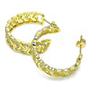 Arete Dormilona 02.341.0095 Oro Laminado, Diseño de Corazon, con Micro Pave Blanca, Pulido, Dorado