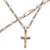 Collar y Pulso 06.63.0260 Oro Laminado, Diseño de Crucifijo, Pulido, Dorado