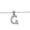 Collares con Dije 04.238.0006.1.18 Acero Inoxidable, Diseño de Iniciales y Rolo, Diseño de Iniciales, con Cristal Blanca, Pulido, Acero