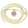 Collares con Dije 04.156.0339.1.20 Oro Laminado, con Micro Pave Rubi, Pulido, Dorado