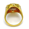 Anillo Multi Piedra 01.118.0054.08 Oro Laminado, Diseño de Flor, con Micro Pave Blanca, Pulido, Dorado