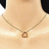 Collares con Dije 04.156.0131.1.20 Oro Laminado, Diseño de Corazon, con Micro Pave Granate, Pulido, Dorado