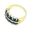 Anillo Multi Piedra 01.346.0020.4.09 Oro Laminado, con Zirconia Cubica Zafiro Azul, Pulido, Dorado