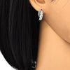 Argolla Huggie 02.210.0030.10.15 Rodio Laminado, con Zirconia Cubica Blanca, Pulido, Rodinado
