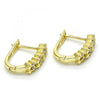 Argolla Huggie 02.186.0119.12 Plata Rodinada, con Zirconia Cubica Blanca, Pulido, Dorado