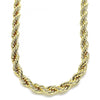 Gargantilla Básica 04.213.0206.24 Oro Laminado, Diseño de Rope, Pulido, Dorado