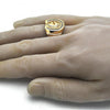 Anillo de Hombre 01.316.0001.12 Oro Laminado, Diseño de Caballo, con Zirconia Cubica Blanca, Pulido, Dorado