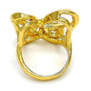 Anillo Multi Piedra 01.118.0040.08 Oro Laminado, Diseño de Mariposa, con Zirconia Cubica Blanca, Pulido, Dorado