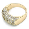 Anillo Multi Piedra 01.346.0009.09 Oro Laminado, con Micro Pave Blanca, Pulido, Dorado